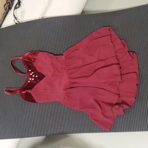 Natalie Dancewear Burgundy Leotard With Attached Skirt